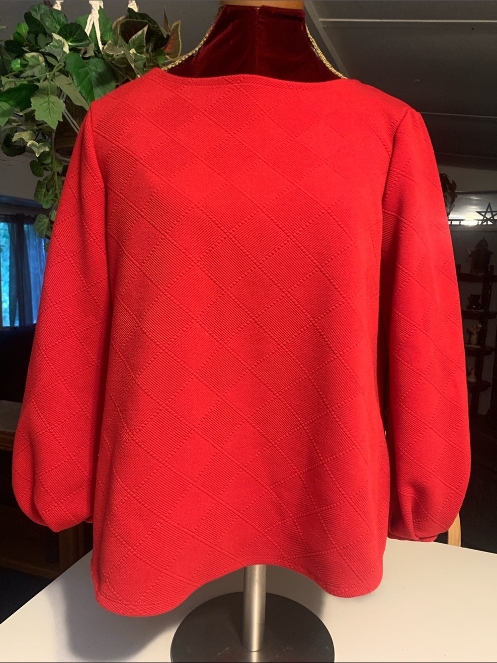 Chico's  Red Ribbed Knit Top